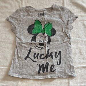 Disney Gray T-Shirt with Green Bow Design